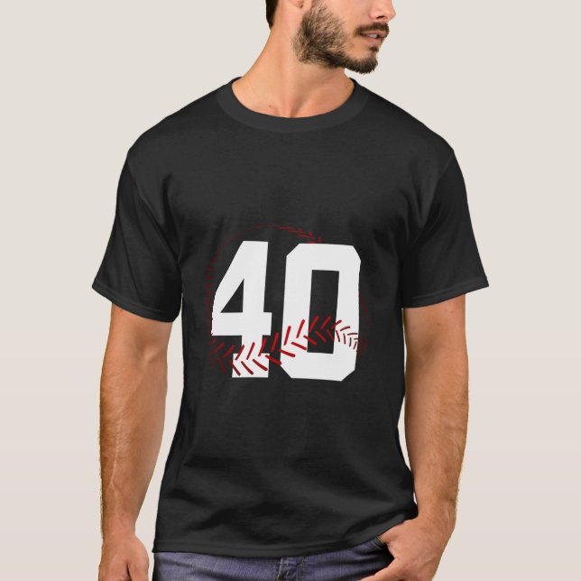 ANTAL 40 ÅRS BASEBALL 40:E FÖDELSEDAGEN T SHIRT (Framsida)