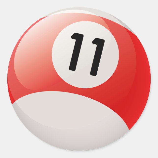 ANTAL ELVA BILLIARDS BOLL RUNT KLISTERMÄRKE (Framsida)