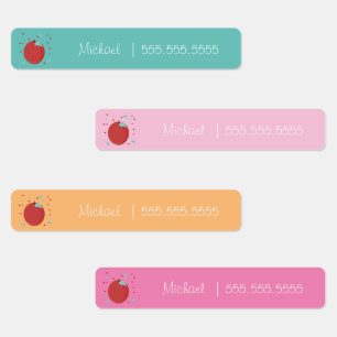 Antal etiketter för Apple Fruit School Lunch Namn