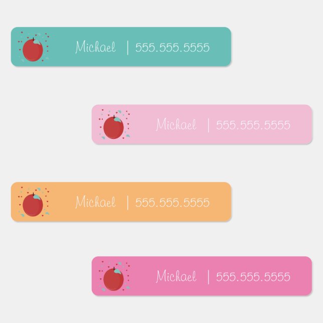 Antal etiketter för Apple Fruit School Lunch Namn (Grupp)