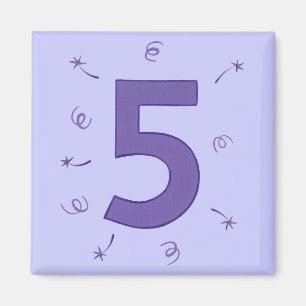 Antal fem Lila Stars Rosett band Sparklers Magnets Magnet