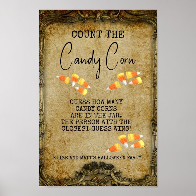 Antal matcher i halloween fest Candy corn Poster (Framsidan)