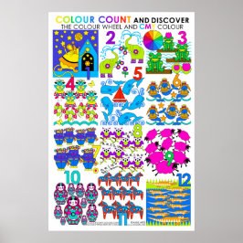 Antal och upptäcka CMY-stora Poster i färg