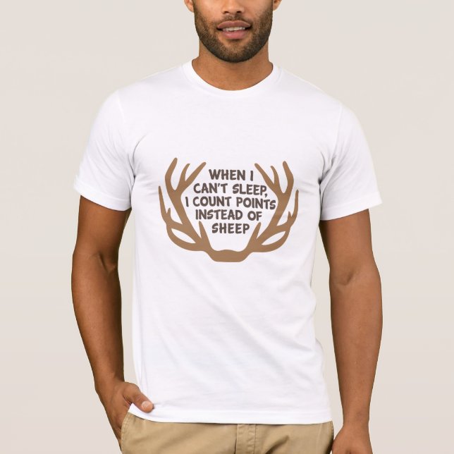 Antal poäng på Antlers/Rack roligt för jägare T Shirt (Framsida)