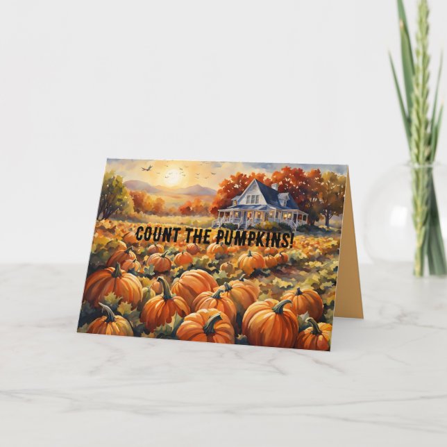 ANTAL PUMPKINS-HELGDAG KORT (Framsida)