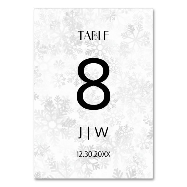 Antal snöiga jul  bordsnummer (Framsidan)