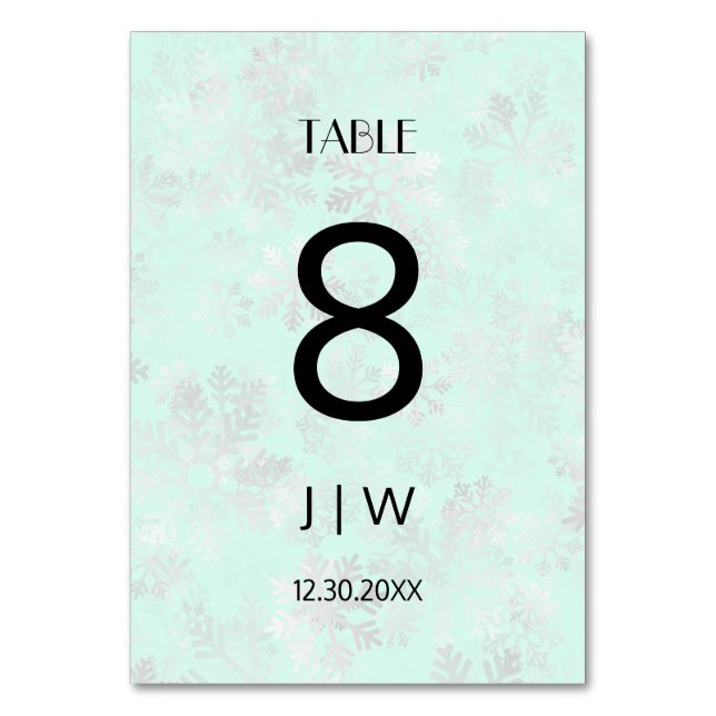 Antal snöjular bordsnummer (Framsidan)