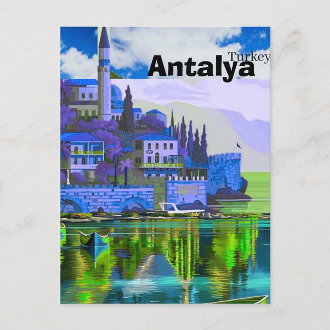 Antalya Reskonstkort, Antalya Turkiet vykort (Framsida)