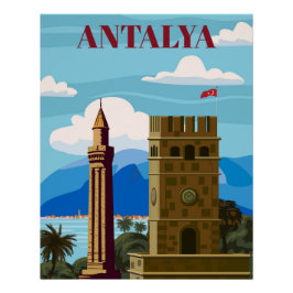 Antalya retro-markering poster perfect poster