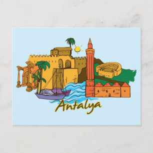 Antalya Turkey Berömd City Vykort