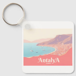 Antalya Turkey Pastel Travel Nyckelring