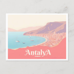 Antalya Turkey Pastel Travel Vykort