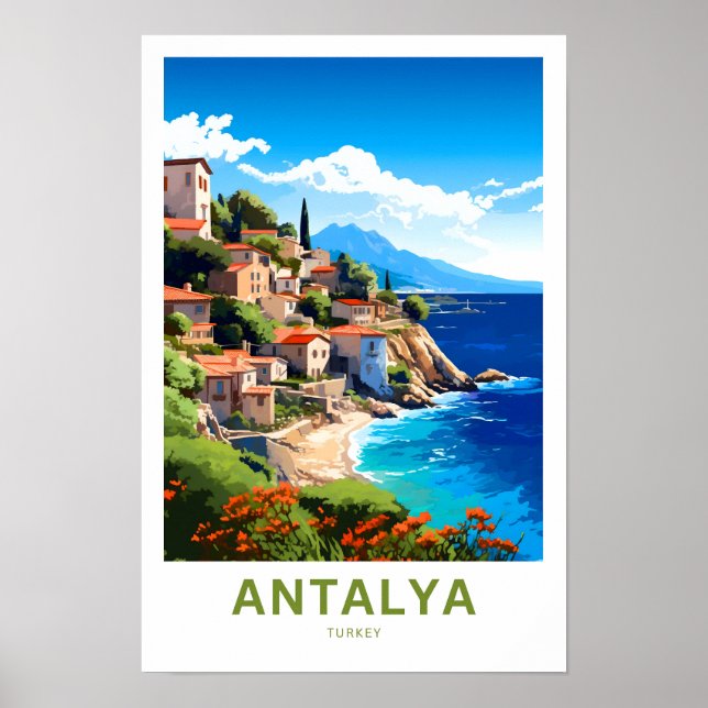 Antalya Turkey Travel Skriv ut Poster (Framsidan)