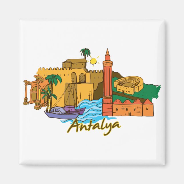 Antalya Turkiet Magnet (Framsidan)