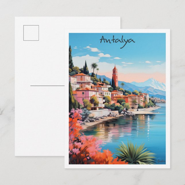 Antalya Turkiet Resaestetik Vykort (Fram/baksida)