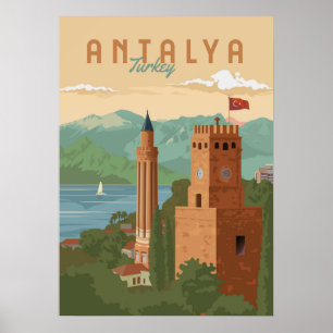 Antalya Turkiet reser affischen Poster
