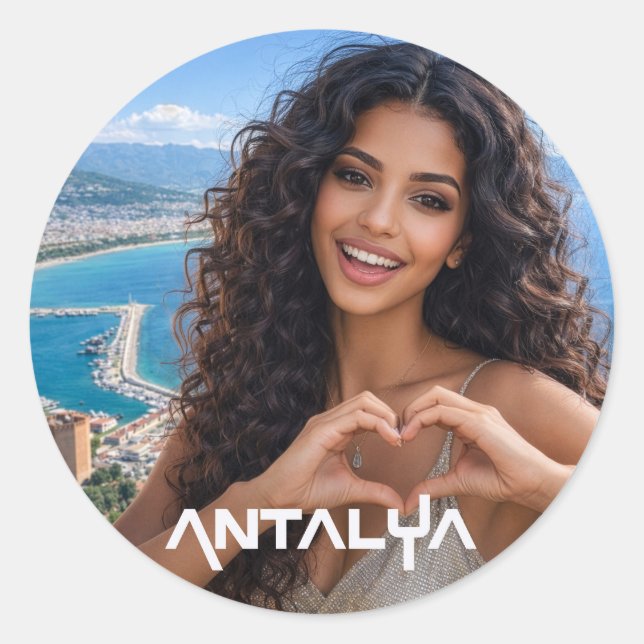 ANTALYA - TURKIET RUNT KLISTERMÄRKE (Framsida)