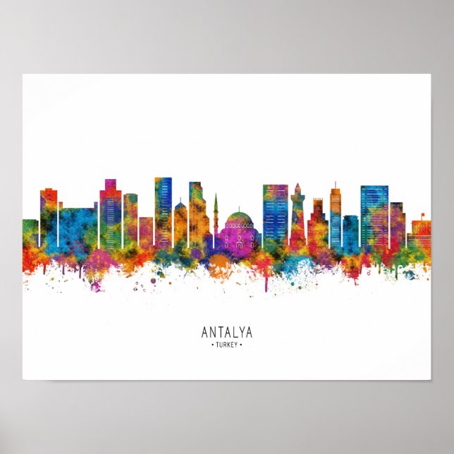 Antalya Turkiet Skyline Poster (Framsidan)