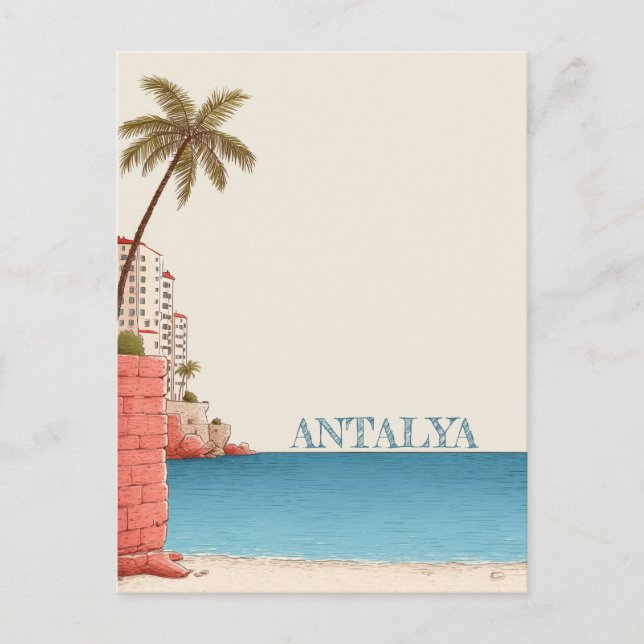 Antalya TurkiyeResa Vykort (Framsida)