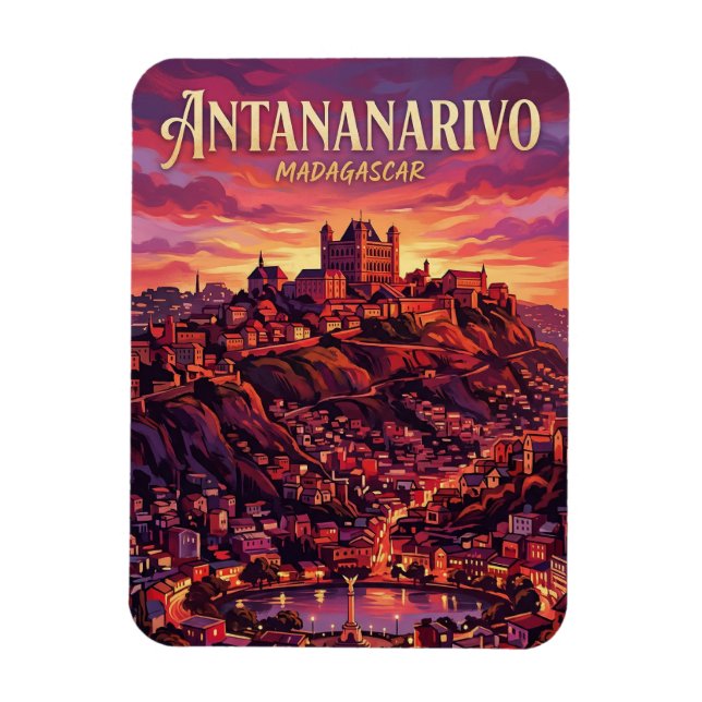 Antananarivo-kullarna Madagaskar Magnet (Vertikal)