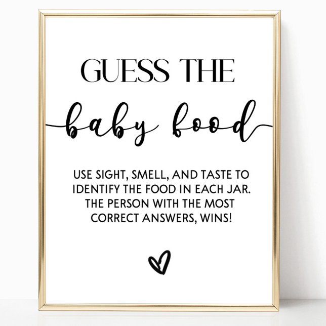 Antar att Baby Food Baby Shower-spelskylt Poster (Skapare uppladdad)