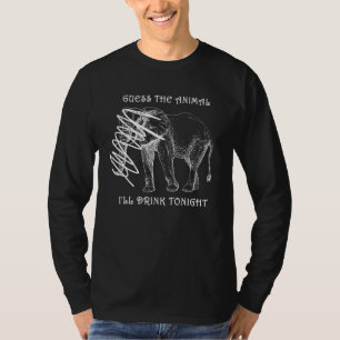 Antar att djuret dricker ikväll Gömt Elephant T Shirt