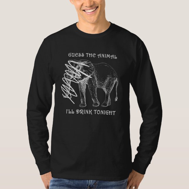 Antar att djuret dricker ikväll Gömt Elephant T Shirt (Framsida)