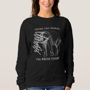 Antar att djuret dricker ikväll Gömt Elephant T Shirt