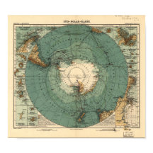 Antarctica Antique Atlas Karta från 1912
