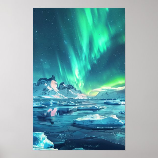 Antarctica Aurora Borealis Panoramic Poster (Framsidan)