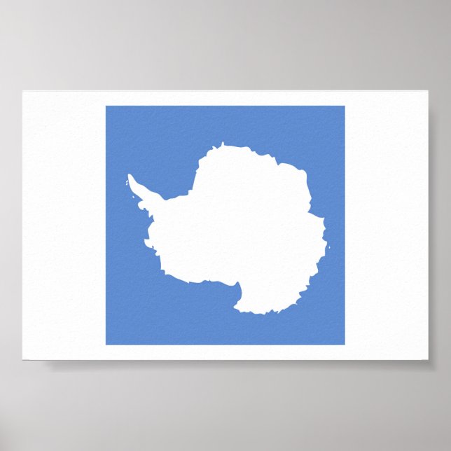 Antarctica Flagga Emblem Poster (Framsidan)