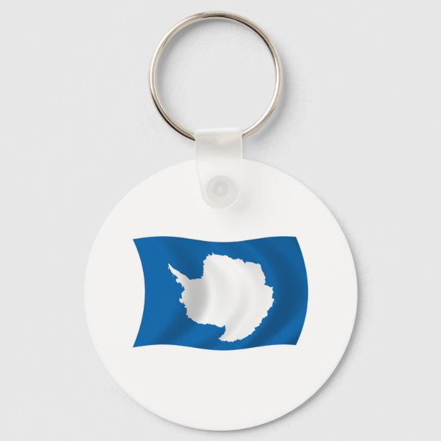 Antarctica Flagga Keychain Nyckelring (Framsida)