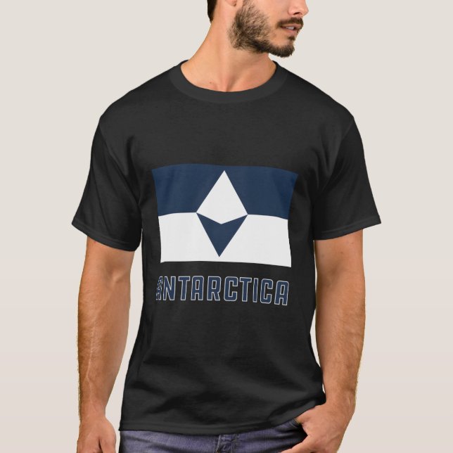Antarctica Flagga True South T Shirt (Framsida)
