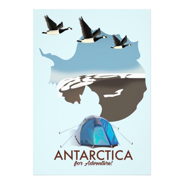 Antarctica for Äventyr Travel-affisch karta. Fototryck (Framsidan)