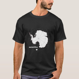 Antarctica Heart Latitude och longitud T Shirt