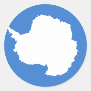 Antarctica Hög Flagga Runt Klistermärke