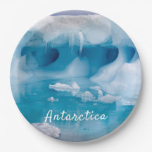 Antarctica iceberg-foto med text