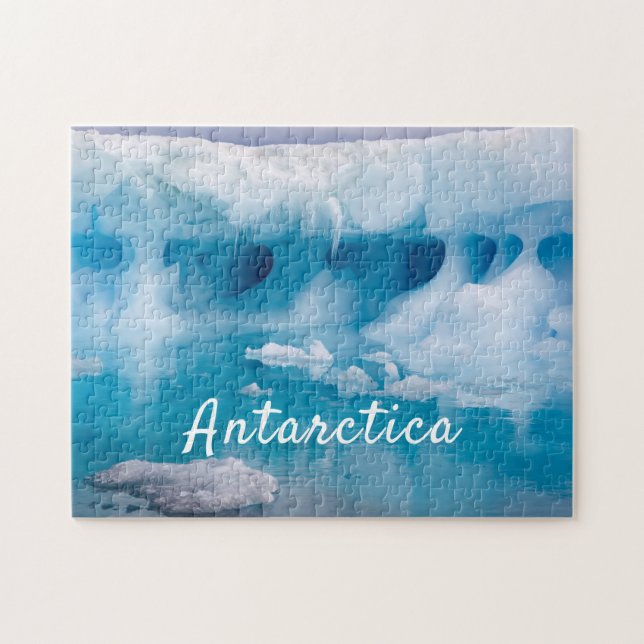 Antarctica iceberg-foto med text pussel (Horisontell)