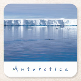 Antarctica iceberg liggande foto med vit text underlägg papper kvadrat