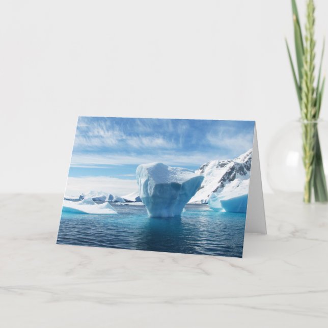 Antarctica Icebergs Tack Kort (Framsida)