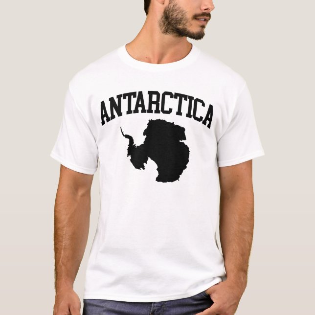 Antarctica Karta i Antarctica T Shirt (Framsida)