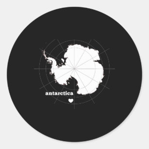 Antarctica, Latitude och longitud Runt Klistermärke