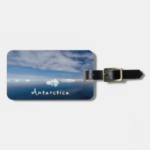 Antarctica liggande flytande isfoto med text bagagebricka