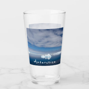 Antarctica liggande flytande isfoto med text glaskopp