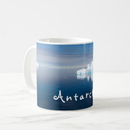 Antarctica liggande flytande isfoto med text kaffemugg