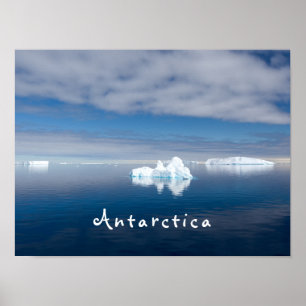 Antarctica liggande flytande isfoto med text poster
