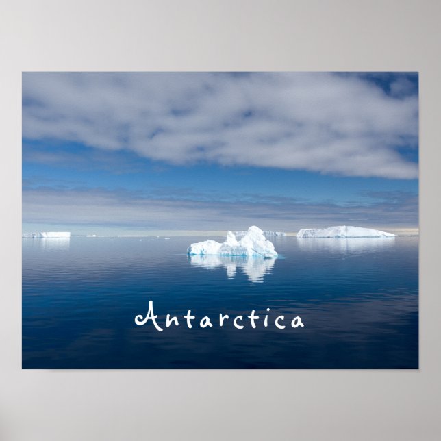 Antarctica liggande flytande isfoto med text poster (Framsidan)