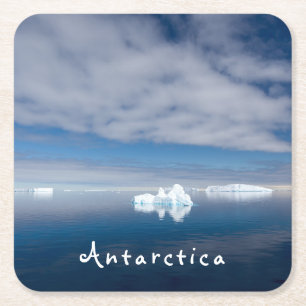 Antarctica liggande flytande isfoto med text underlägg papper kvadrat