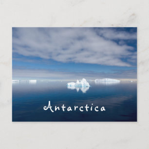 Antarctica liggande flytande isfoto med text vykort