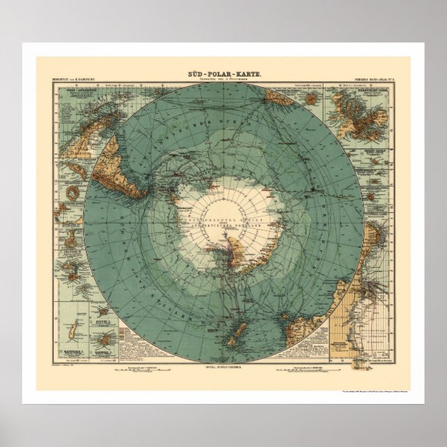 Antarctica Map 1912 Poster (Framsidan)